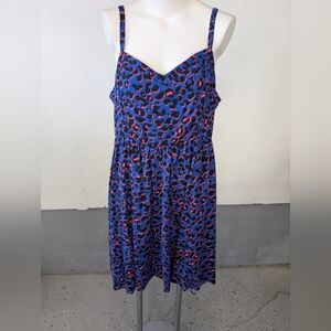 Torrid Black Blue Pink Animal Patterned Sun Dress Size 2 NWT
